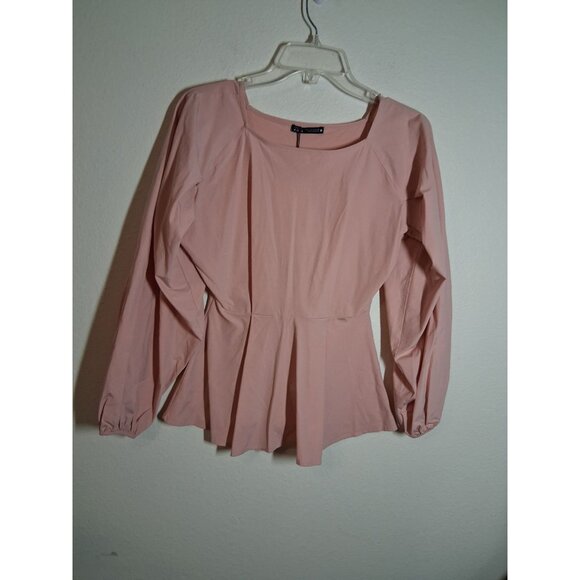 NWT Zara Blouse Boho Y2K Business Casual Office Renaissance Cosplay Pink Small - Picture 2 of 6